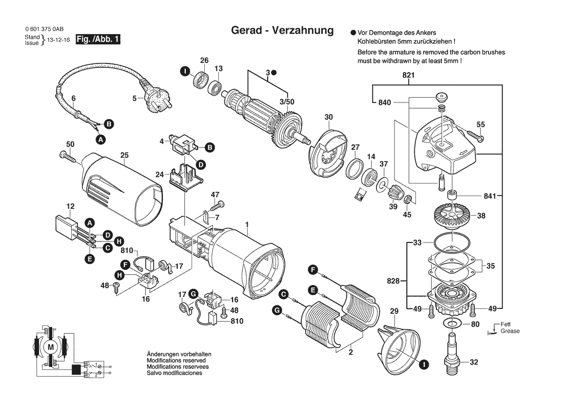 Escobillas de carb/ón para Bosch 6/ x 16/ x 26/ mm GSH 11/ E 11E 10/ 10/ C