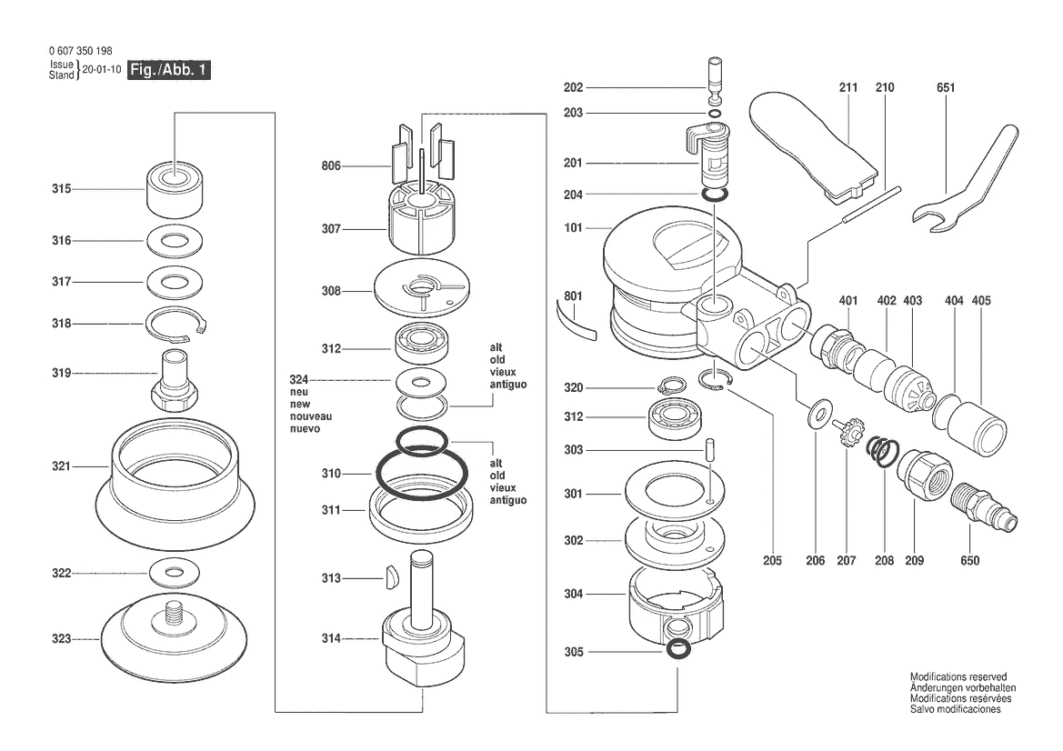 Image of Spring retaining ring spare part for Bosch 0 607 350 198 sander