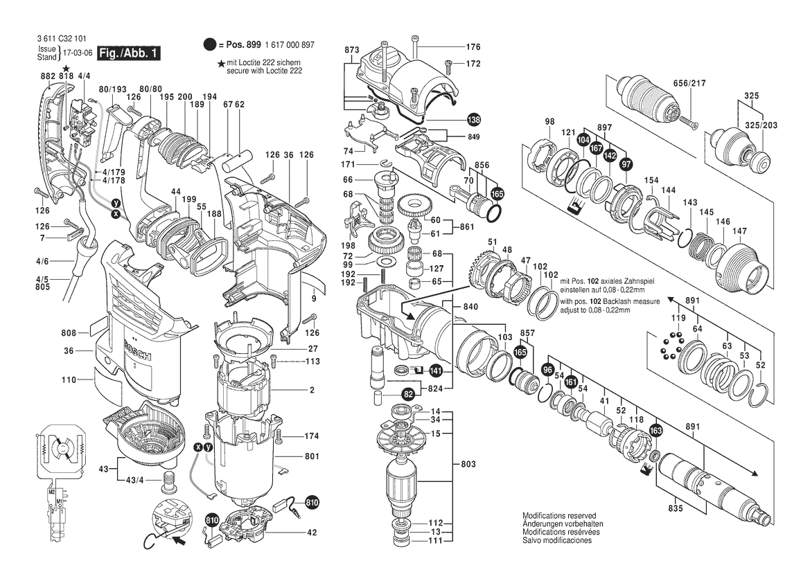 GBH 4-32 DFR - 3 611 C32 101  Herramientas eléctricas profesionales de  Bosch